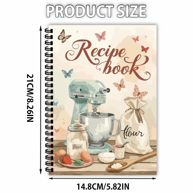 A5 Fun Kitchenware Design Recipe Notebook,Suitable for Personal Recipes, Meal Planning,Food Enthusiasts and Family Chefs