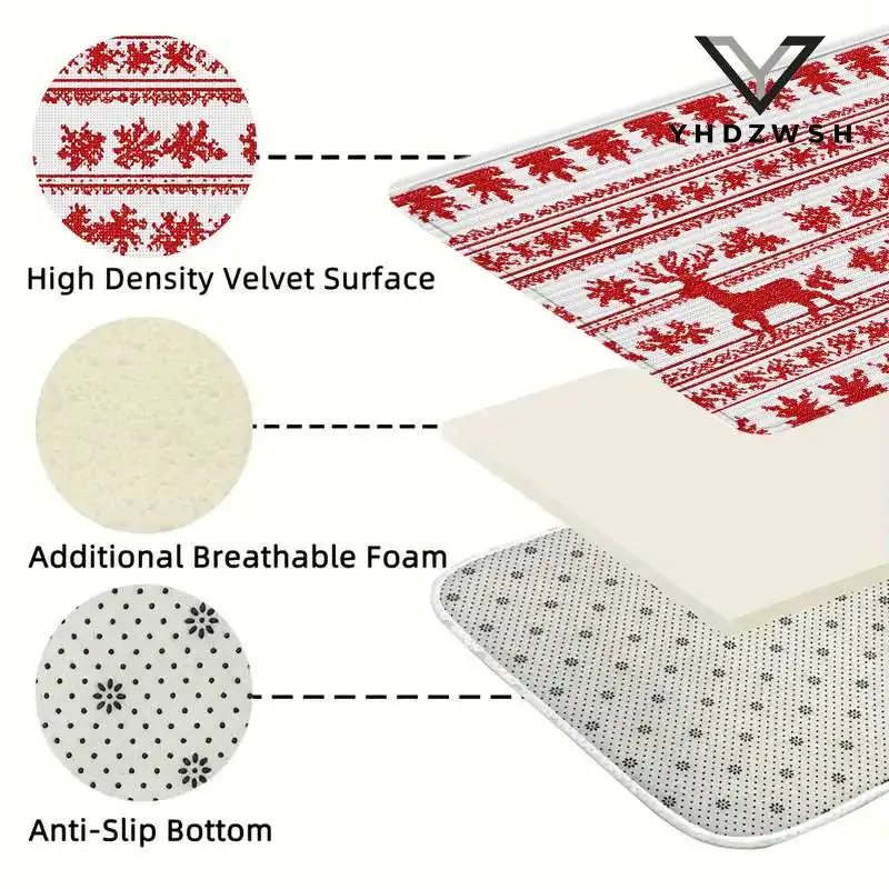 عيد الميلاد خمر منطقة البساط غرفة المعيشة البساط منخفضة كومة السجاد داخلي سجادة باب عدم الانزلاق السجاد لغرفة النوم المطبخ مدخل الحمام #4