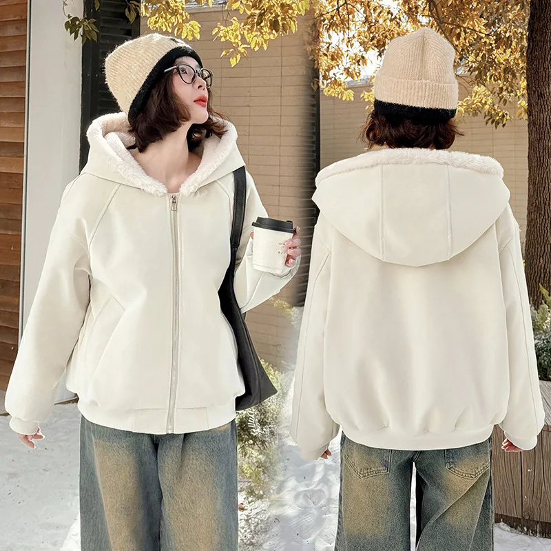2026 New American Hooded Cotton Jacket Coats Men Women Winter Parkas Velvet Thickened Warm Couple Cotton Padded Jacket Outerwear