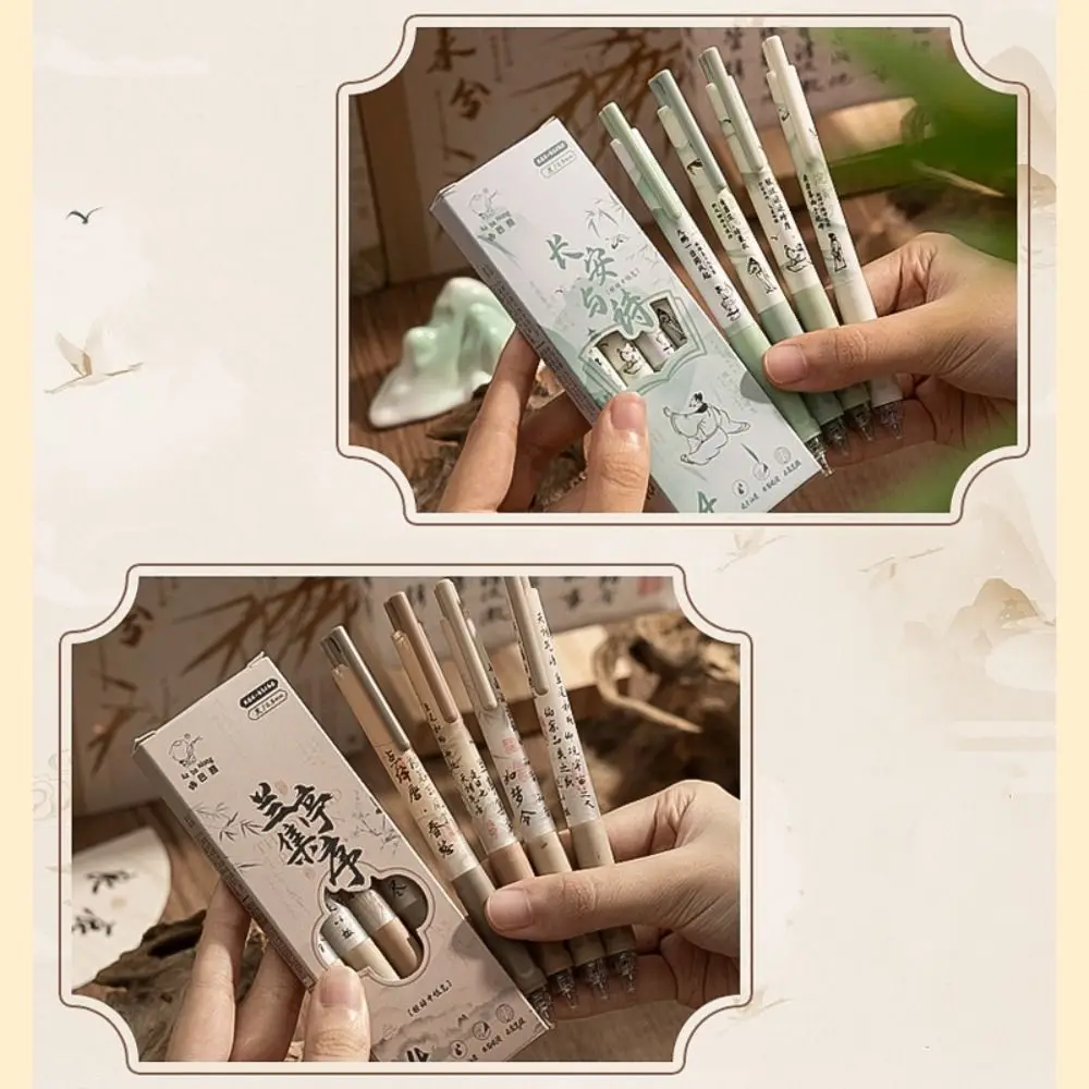 Chinese Style 0.5mm Black Ink Gel Pen Press Correct Holding Pen Posture Ballpoint Pen Quick Drying Neutral Pen Students