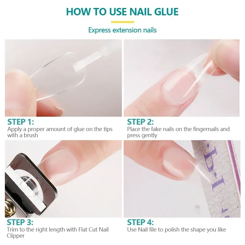 Nailpop Fast Dry Nail Glue with Brush Nail Art Tips Glitter Acrylic Decoration Nail Art Tools Manicure Accessories 2pcs