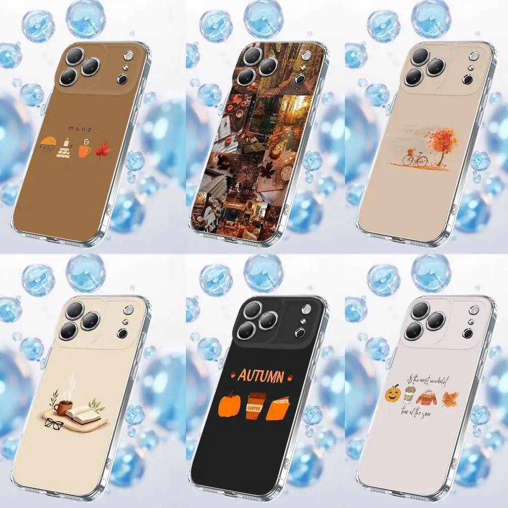 

Autumn Leaves Coffee Book Phone Case For iPhone 17,16,15,14,13,12,11 Plus,Pro,Max,Plus,E,Air,Mini Transparent Cover