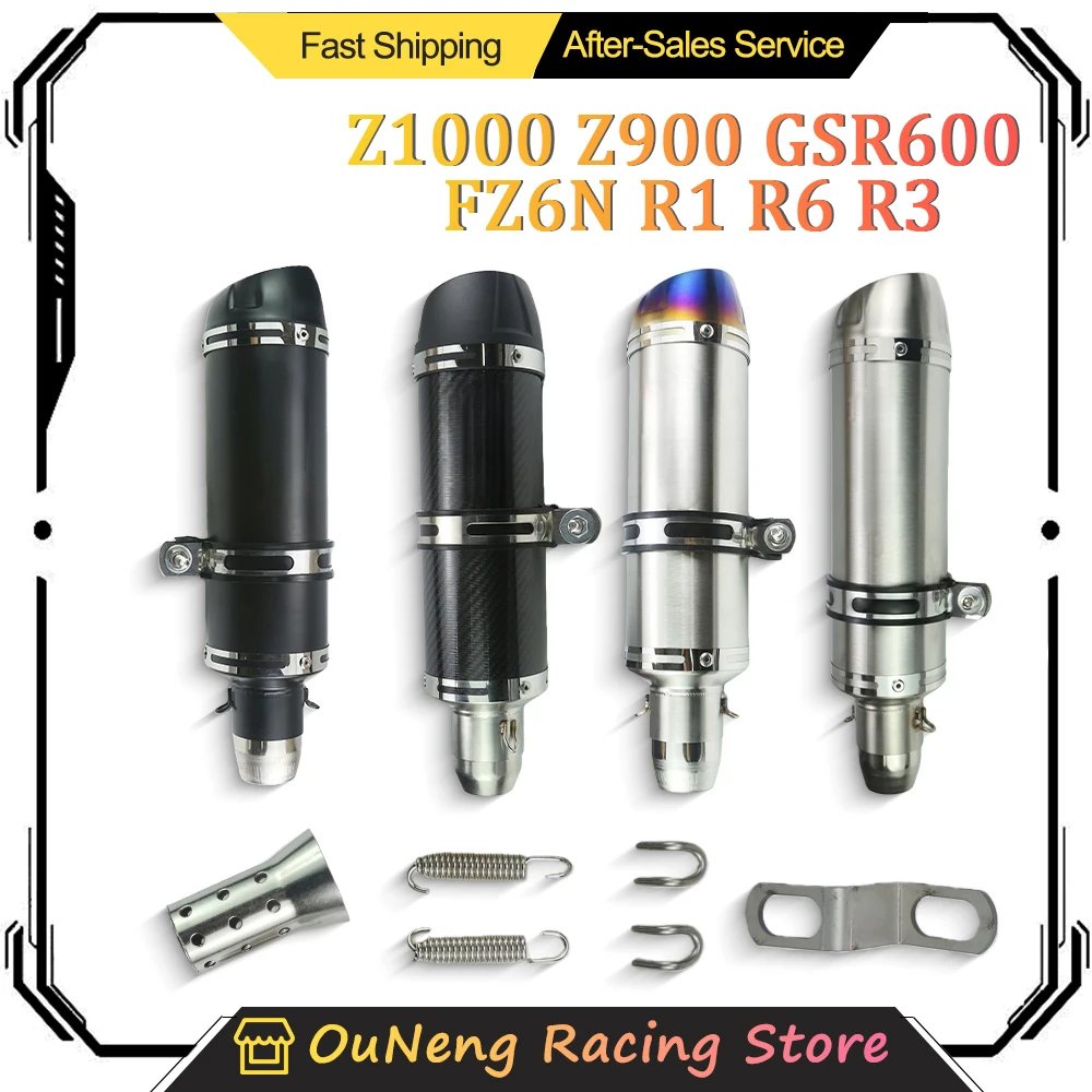 

Universal 51mm Motorcycle Exhaust Muffler Pipe Escape Moto With DB Killer for Yamaha R6 GSR600 FZ6N R1 R6 R3 Z1000 Z900