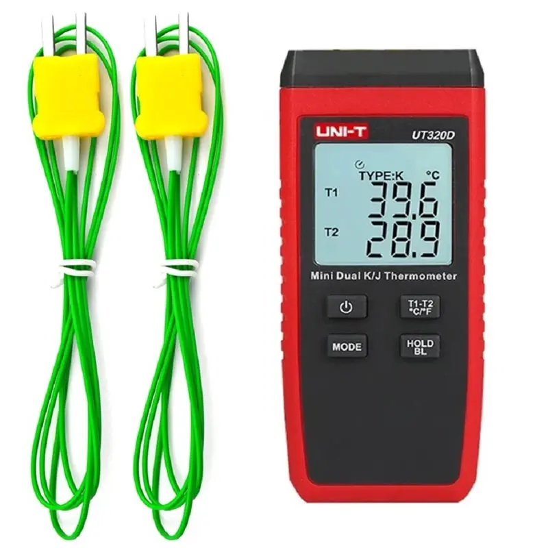 UNI-T -50℃ To 1200℃ Mini Dual Contact Thermocouple Digital Thermometer Temperature Range -50 To 1200 B