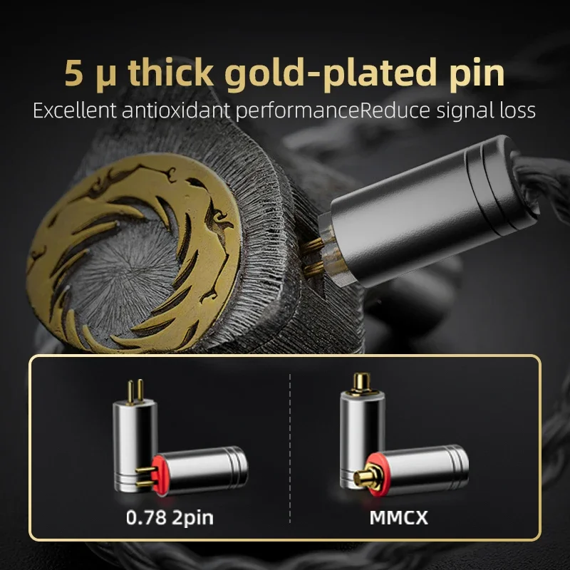 TODN HiFi Audio earphone wire 8 Core Silver Plated OCC iem Cable MMCX 2Pin 4.4mm 3.5mm aux jack for Carat Tangzu Fudu HOLA Zero