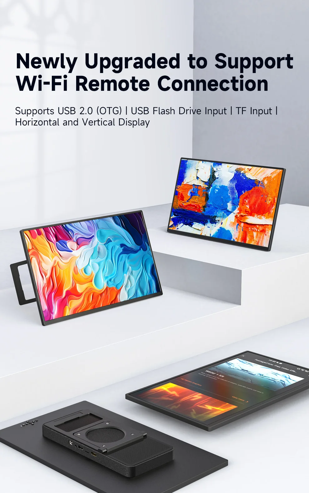 18.5 Inch Portable  with Single Decoding Wifi Wireless Screen Projection IPS Panel and Widescreen Feature