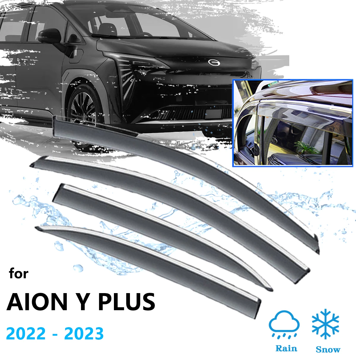 

4 шт. автомобильный ветрозащитный экран для Aion Y Plus 2022 2023, ветровые дефлекторы для дверей, солнца, дождя, боковых окон, защита для тента, укрытия, отделки