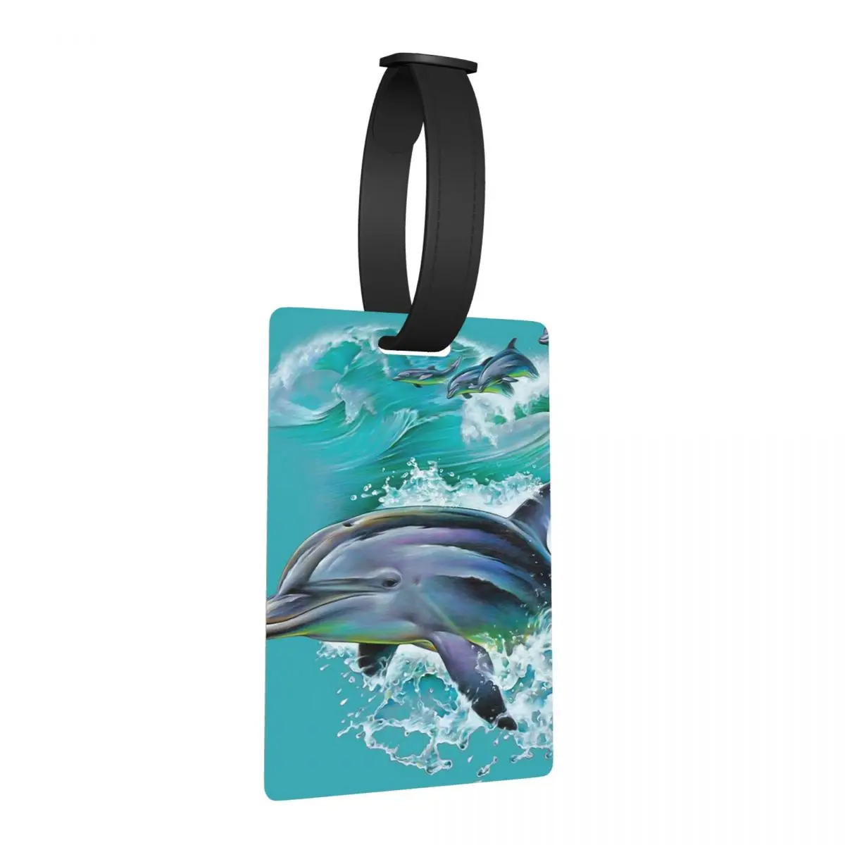 

Dolphins Catching Waves Luggage Tags Suitcase Accessories Travel Baggage Boarding Tag Label Holder ID Name Address