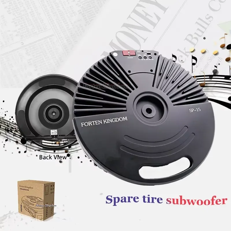 Universal 15inch Subwoofer Exterior Auto Electronics Car Powered Bass Amplifier Speaker Audio Spare Tire Tyre Subwoofers For