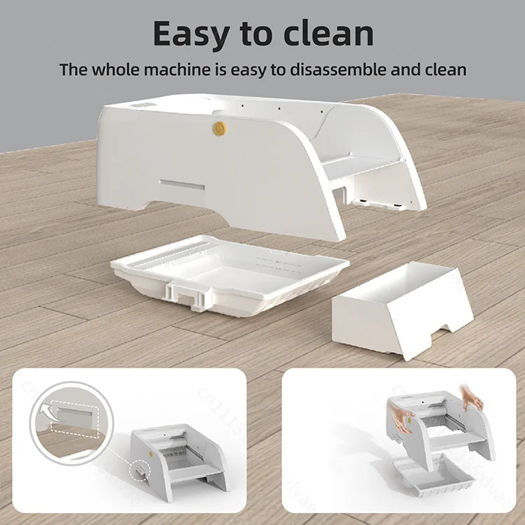 Open Automatic Self-Cleaning Cat Litter Box, Upgrade WiFi Smart Cat Toilet With Voice Call APP Control For Multiple Cats
