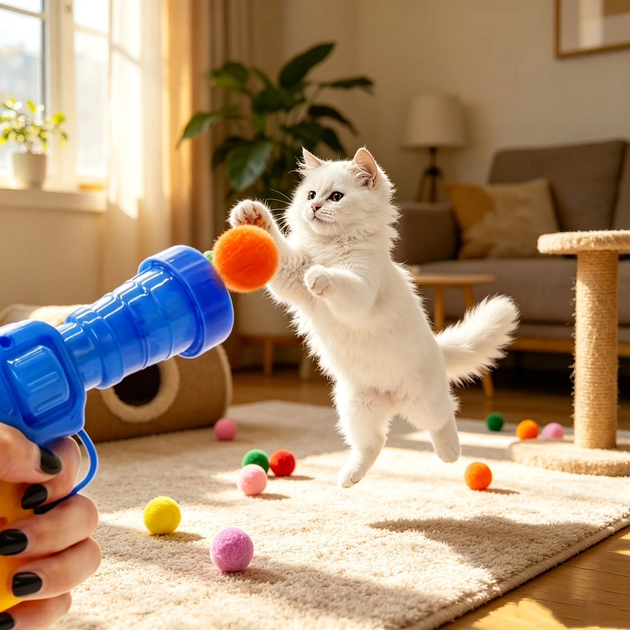 20/30balls Cat Toy Set - Interactive Launcher for Cats And Dogs, User-Friendly And Durable Bouncing Design, Without Battery