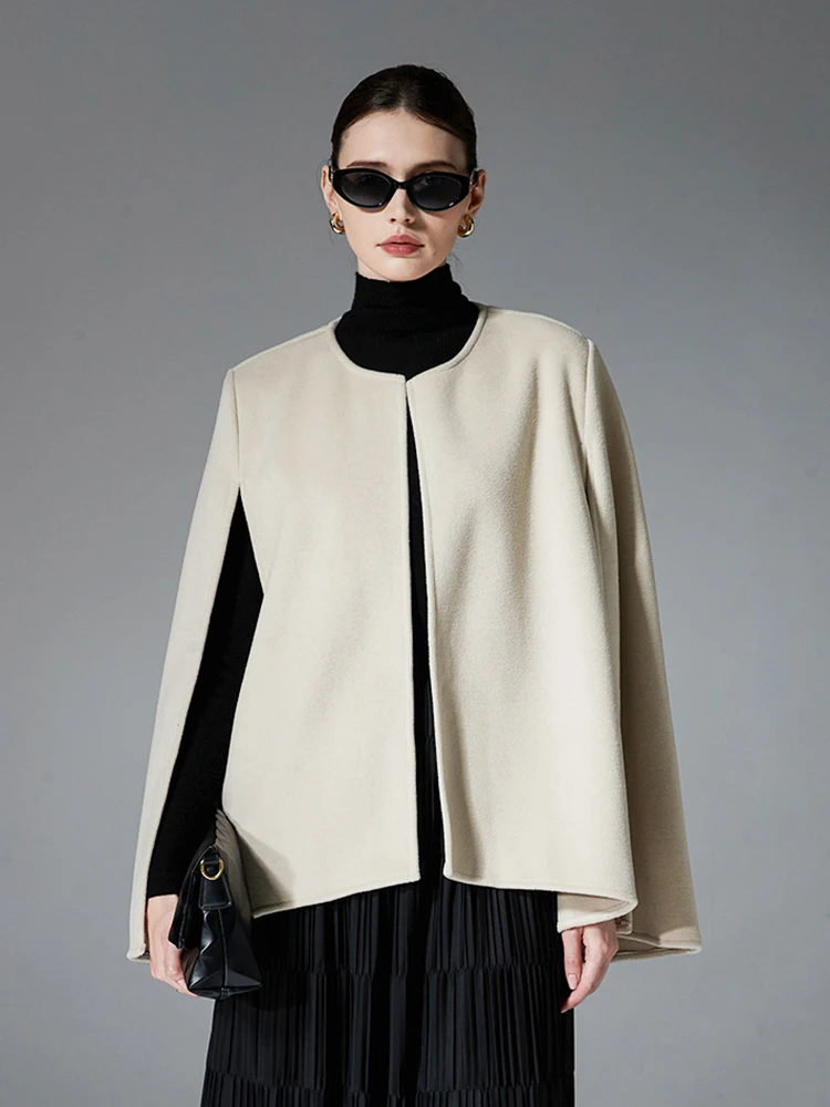 

Autumn Winter Women Simple Layers Poncho Elegant Solid Cardigans Wraps Shawl Scarve Capa Para Cloak Loose Coat Formal Occasion