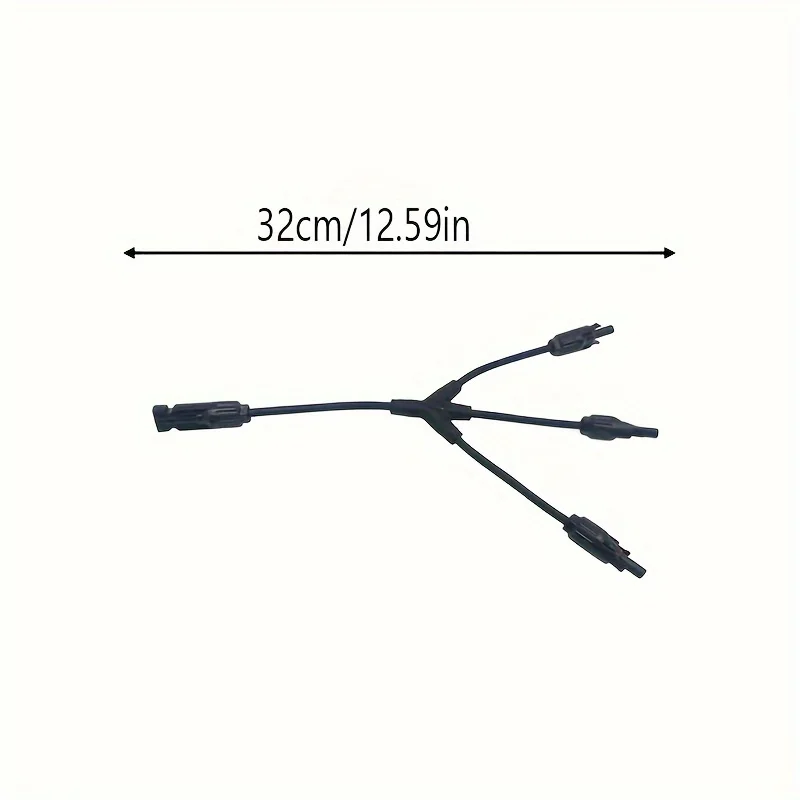 1 Pair, 12Awg Solar Panel Y Branch Parallel Cable, 1 to 3 Solar Parallel Connector, Parallel Connector Wire Plug Kit for Solar