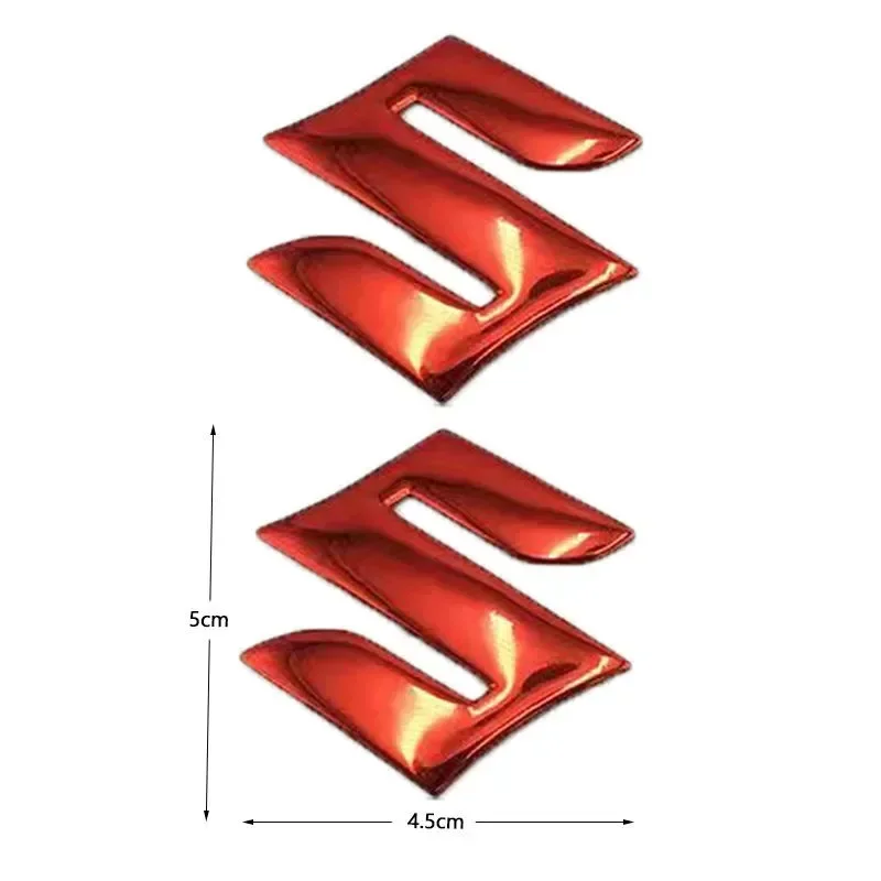 2pcs New Motorcycle Sticker 3D PVC for Suzuki Sticker S Logo 3D Tank Decal Logo Gold Emblem Waterproof Decor
