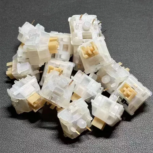 Interruptores Outemu Jade amarillo 5 pines RGB interruptor silencioso táctil intercambio en caliente lubricación interruptores personalizados para teclado mecánico