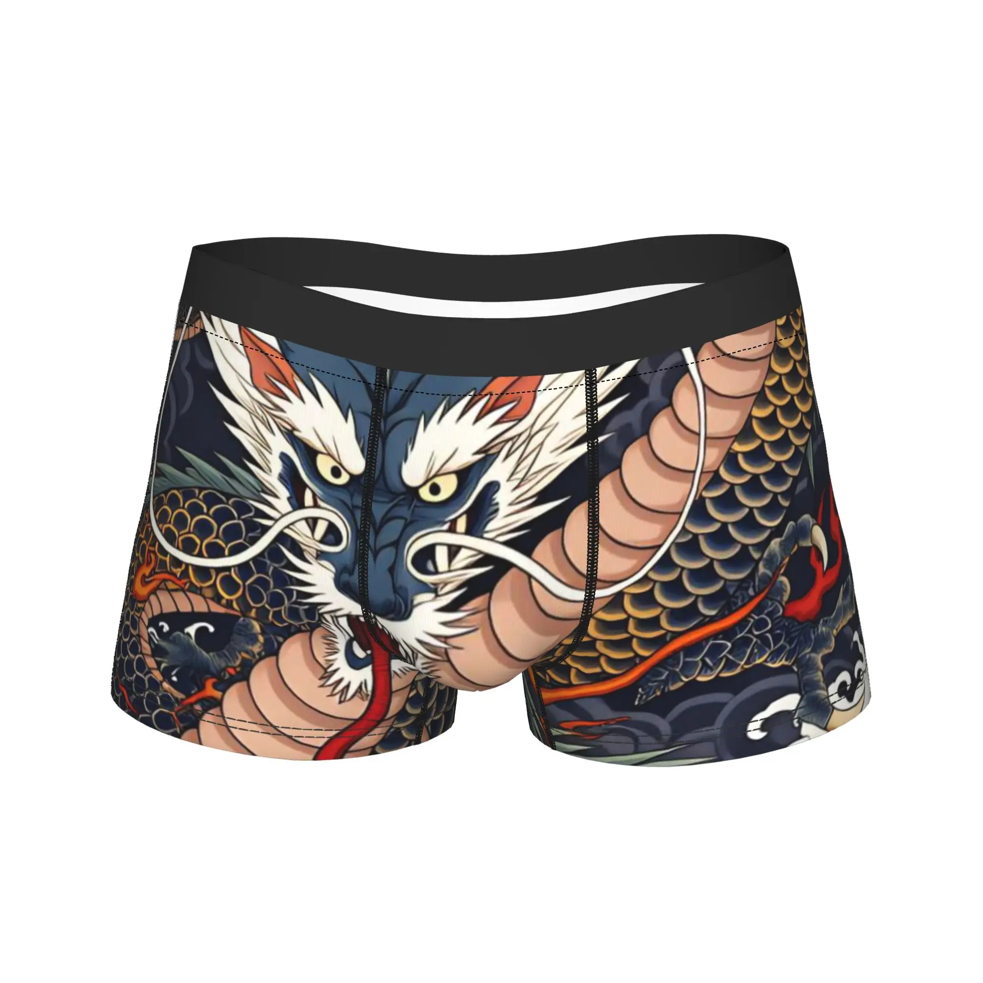 Boxershorts mit Drachenmuster, Unterwäsche, Trenky, klassische Boxershorts für Herren, Muster, Übergröße, Unterhose