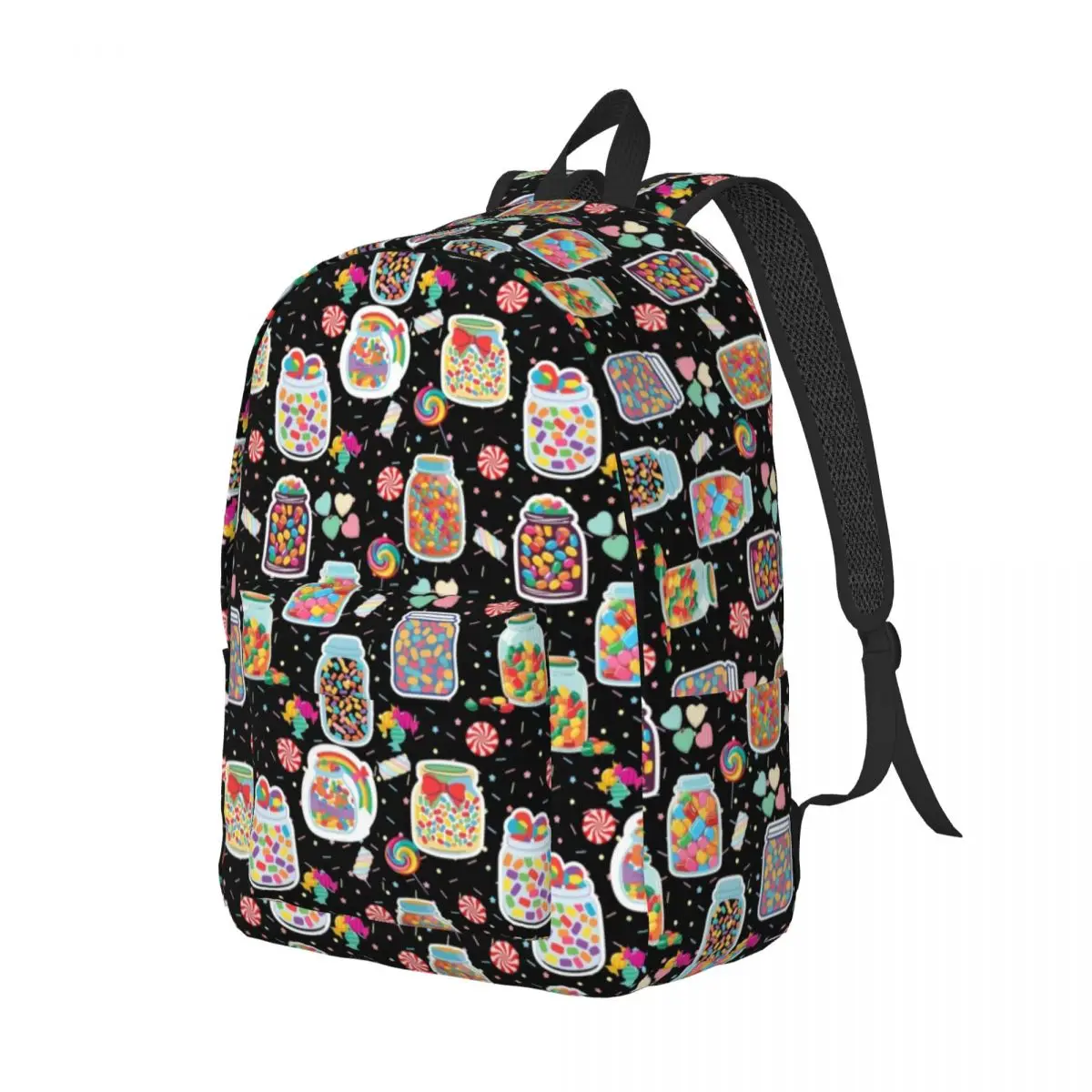 Durable Canvas Day Backpack Candy Land Pattern Functional and Fashionable Backpack for Teens, Adults, and Students