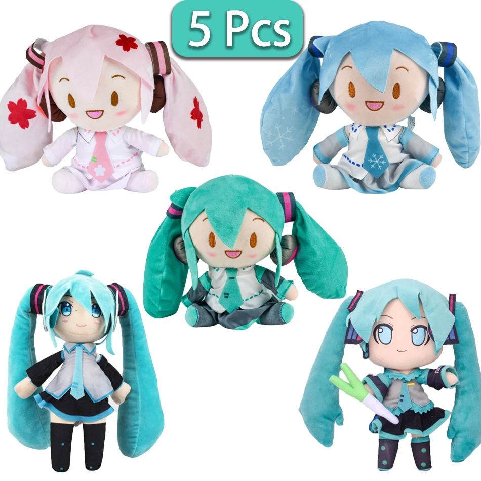 Cartoon 20cm Hatsune Miku Plush Doll Toy Anime sakura Miku snow Miku Character Kawaii Sitting posture Fufu Kids Christmas Gift