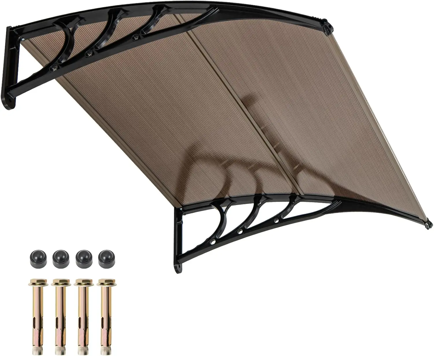 UPF50+ Sun Rain Snow Protection Window Awning Door Canopy with Hollow Polycarbonate Sheet, 48' X 40' Outdoor Front Door Entrance Canopy for Porch Entryway AC Unit