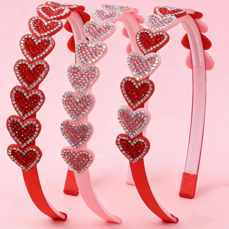 

Sparkly Heart-Shaped Rhinestone Headband Adorable Valentine's Day Theme Hair Accessory For Cute Hairstyle Perfect Gift For Women