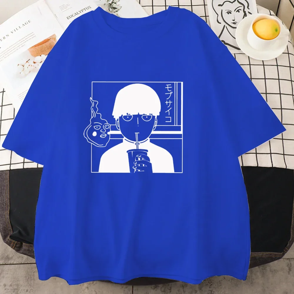 Funny Mob Psycho 100 Graphic Printed T-Shirt Men's and Women's Summer Loose High Quality T-Shirt Tops 71833 view 3