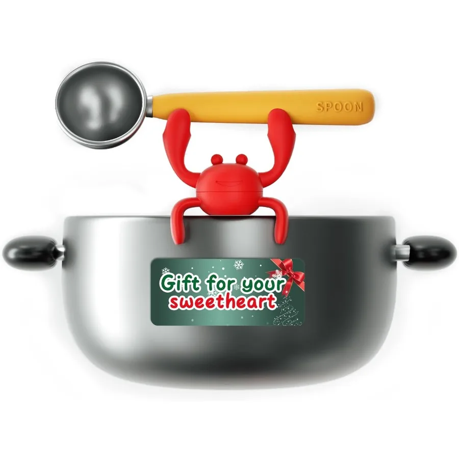 

Silicone Spoon Rest for Stove Spoon Holder and Lid Lter Steam Releaser Stove Organizer Cool Kitchen Gadgets and Cute Kitchen Ac