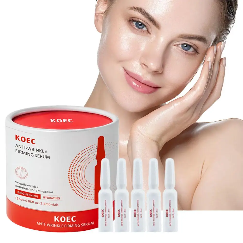 15 Ampollas de Esencia Facial Roja y Blanca con Nicotinamida y Astaxantina, Sérum Antiarrugas, Reafirmante, Reparación Día y Noche, Unifica el Tono de Piel, 2 en 1