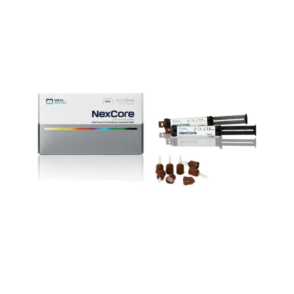 Meta NexCore Dual Cure Post Core Resin Cement | 2 Shades | 9g/Syringe , 2pcs/Box | Dental Light Curing Luting Cement view 3