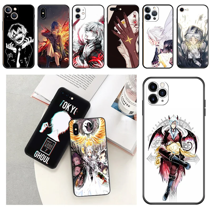 Phone Case For iphone 16Plus XR XSMax 15 14 13 12 11 16 ProMax Mini 7 8 Plus Tokyo Ghoul D. GRAY-MAN Black Soft Protective Cover