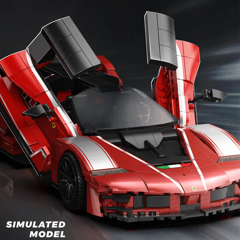

Суперкар FXX MOC, строительные блоки, гоночный автомобиль, сборная модель, можно открыть дверцы-бабочки, креативные игрушки, подарки