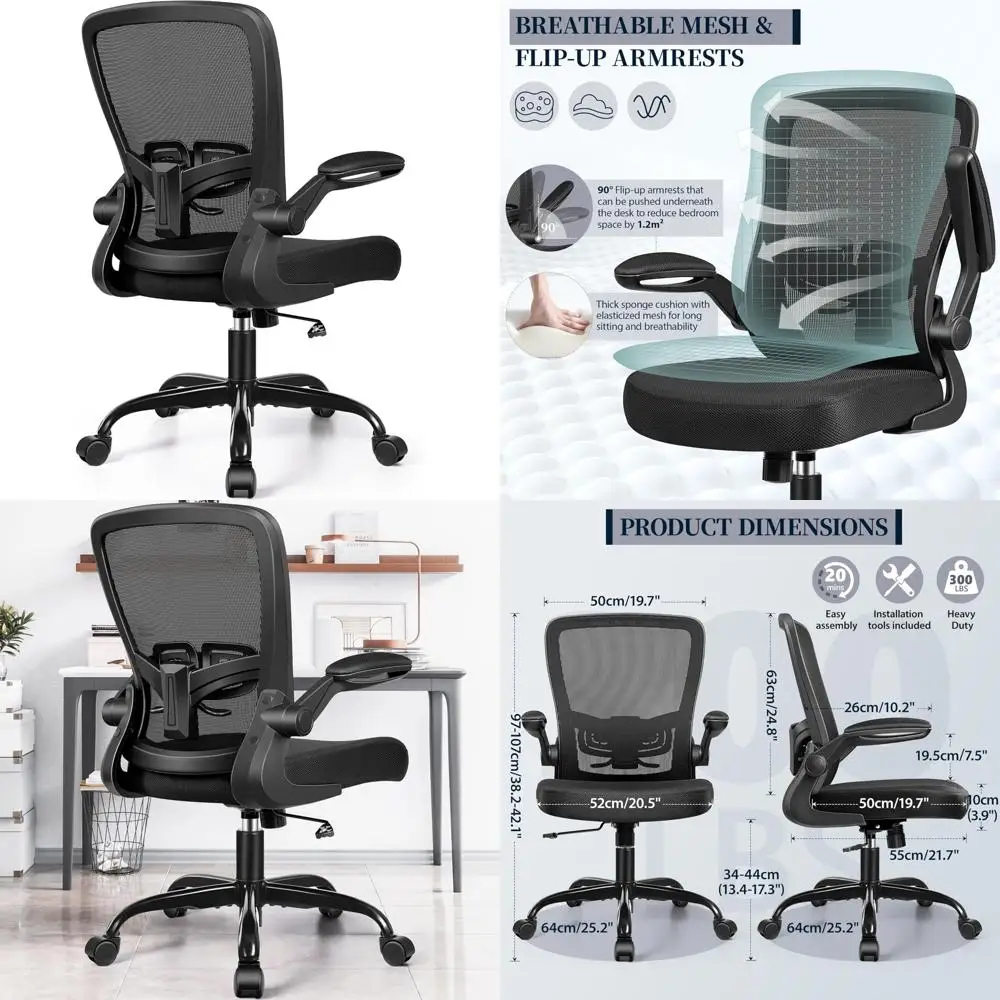 

Ergonomic Swivel Desk Chair with Adjustable Height and Lumbar Support for Computer Use