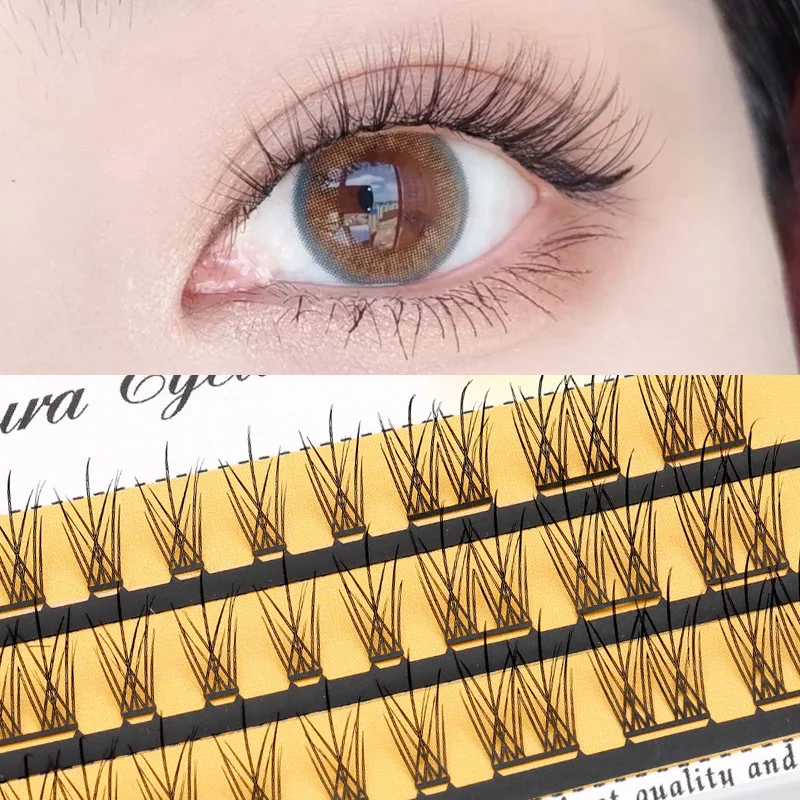 Enxertia mundo sem cola estilo mangá natural nove caudas coelho cílios postiços para grupos de meninas k-pop puro e atraente