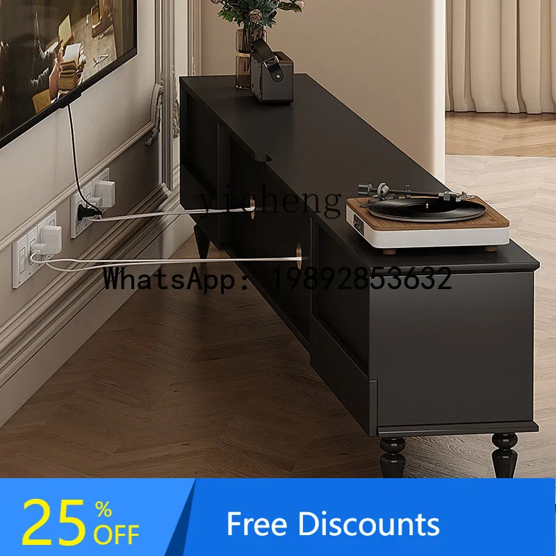medieval floor-to-ceiling TV cabinet hidden socket household living room TV wall wall cabinet