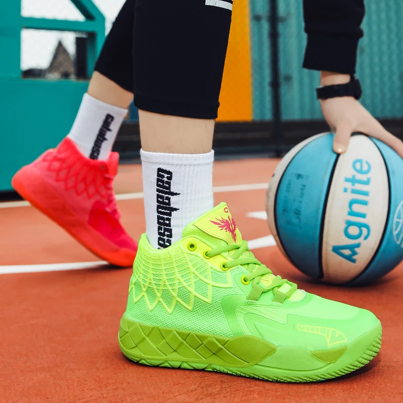 Three-ball generation Lamelo Ball basketball shoes Yin-yang high-top practical youth student basketball shoes men's sports shoes