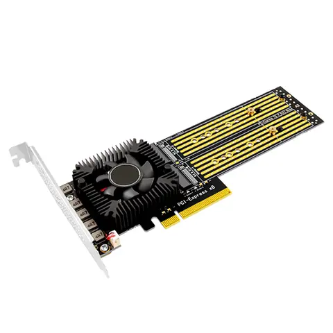 XT-XINTE PCIe X4/X8 Optional to 4 Port M.2 M-Key B&M Key Expansion Card for NVME 2230-22110 SSD Array Adapter Card w Bracket