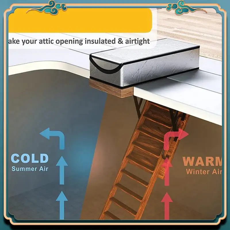 ABMV-2X Изоляционный чехол для лестниц на чердаке для выдвижной лестницы, светоотражающий сияющий барьер, светоотражающий 95% сияющего тепла
