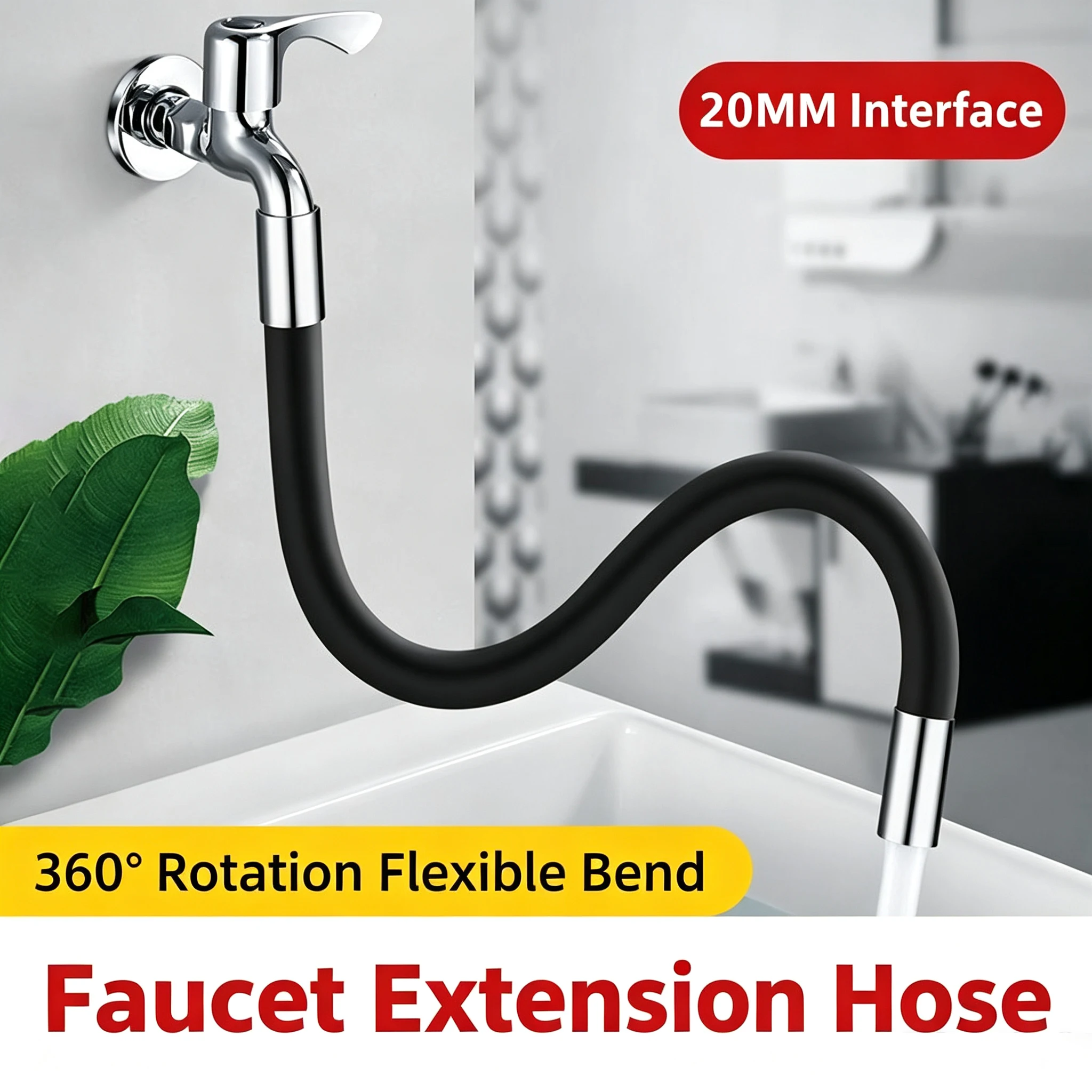 360° Rotatable Faucet Extension Hose Flexible Tap Extender, Anti-Splash Water Pipe
