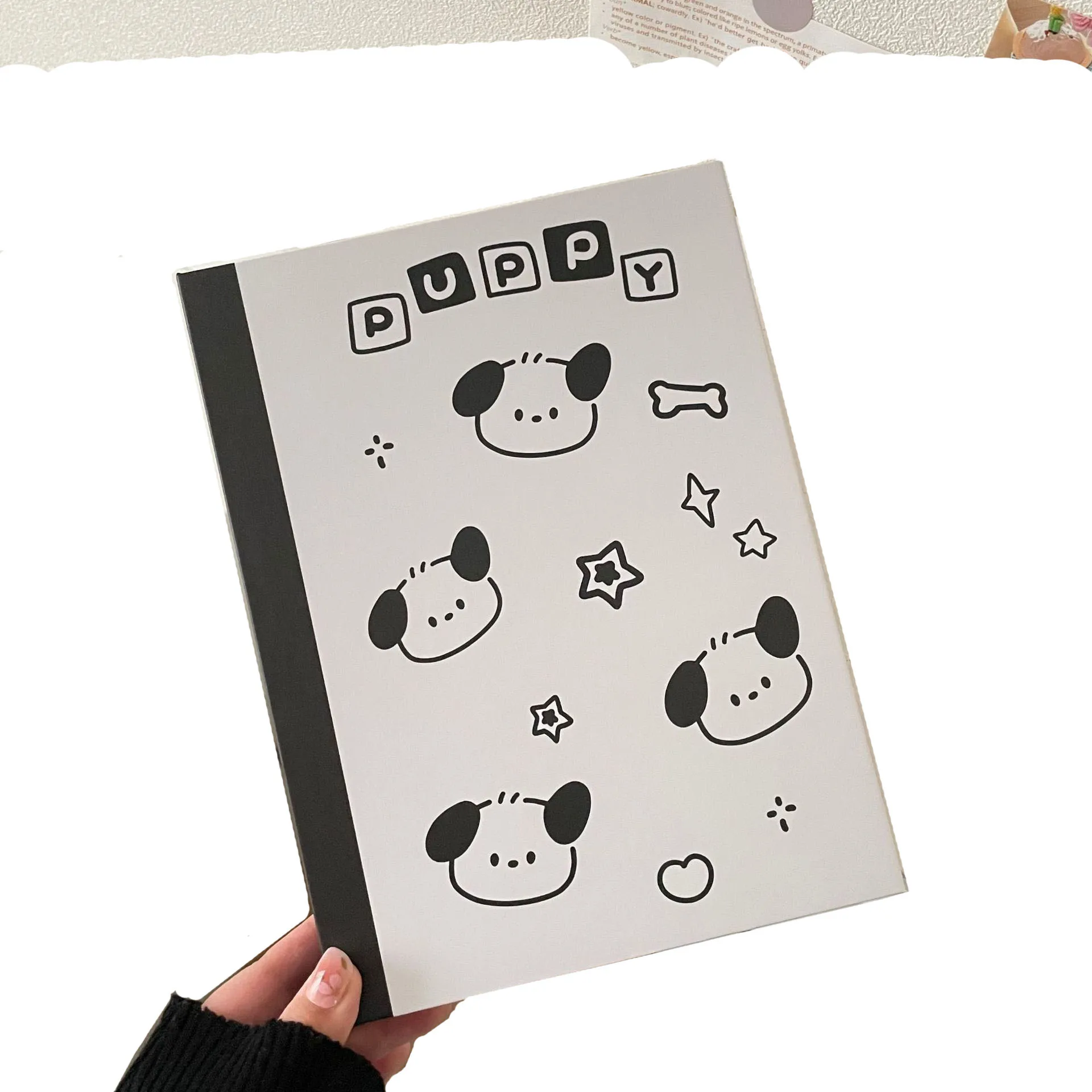 Sharkbang Designed A5 Binder Hard Cover Ring Collect Book Journal Refills Cat Dog Kawaii Bandage Postcards Sticker Organizer