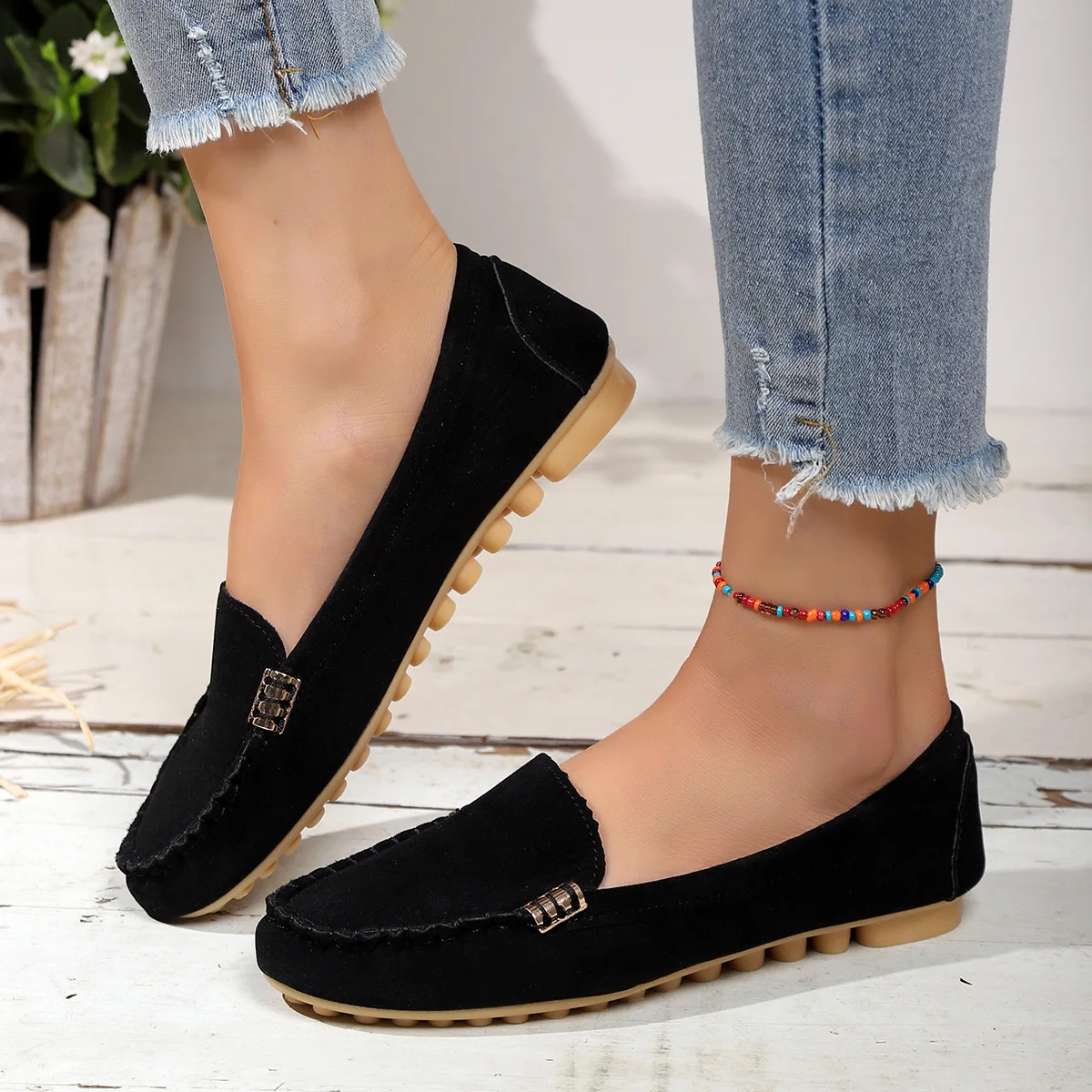 Flat Shoes Women Denim Loafers Big Size Womens Shoes Casual Spring Ladies Platform Shoes Slip-On Canvas Shoes Zapatos De Mujer
