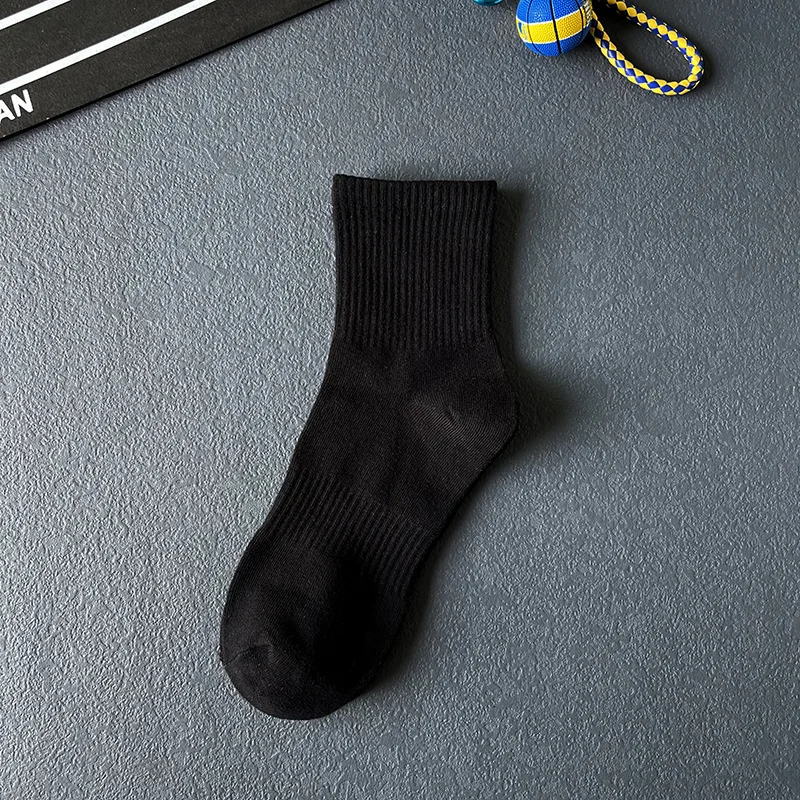 5 Pairs Men Socks Ankle Cotton Anti-slip Middle Tube Crew Socks Non-slip Summer Sports Socks Short Formal White Black