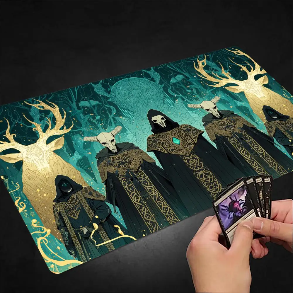 

Gorgeous Divine Deer Messenger MTG Playmat Magic Card Mat Stitched Edge Non-Slip Durable Tabletop playmat Board Game Mat for TCG