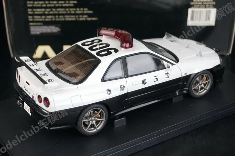 Autoart 1:18 GTR R34 Saitama Prefecture Polizeiauto Simulation Limited Edition All Open Alloy Metal Statisches Automodell Spielzeug Geschenk