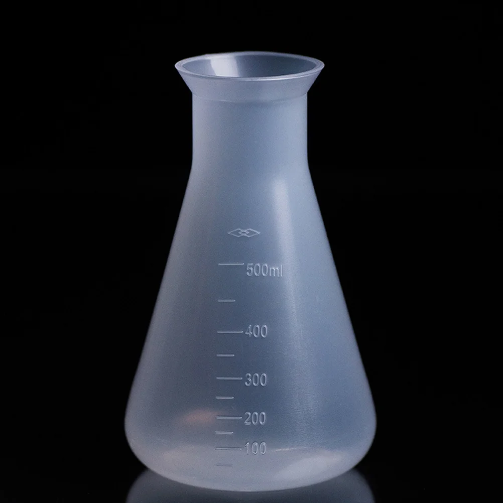 

3Pcs Plastic Flask Conical Flask Standard Scale Solid Base Accurate Measurement for Laboratory Students Educational Use