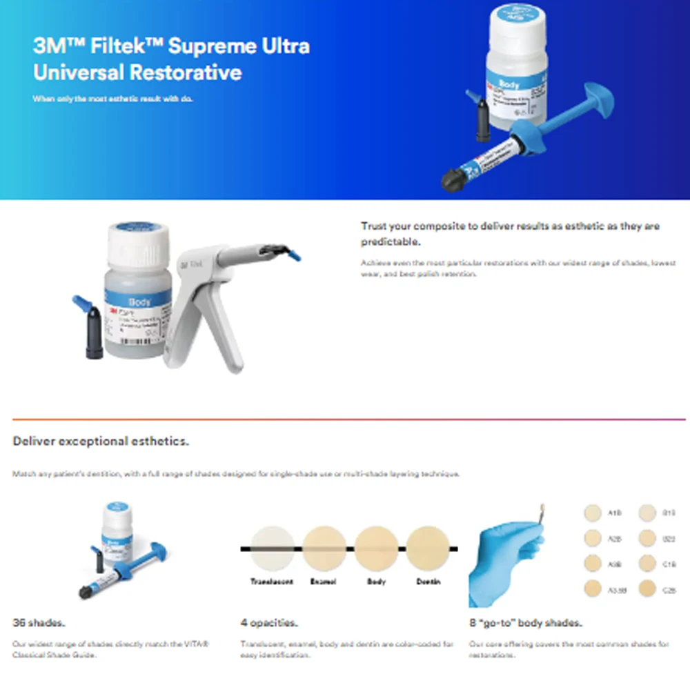 3M Filtek Z350 XT Capsule Body Composite Resin A2 A3 7019A2B Dentistry Light Cure Filling Material Universal Restorative Product