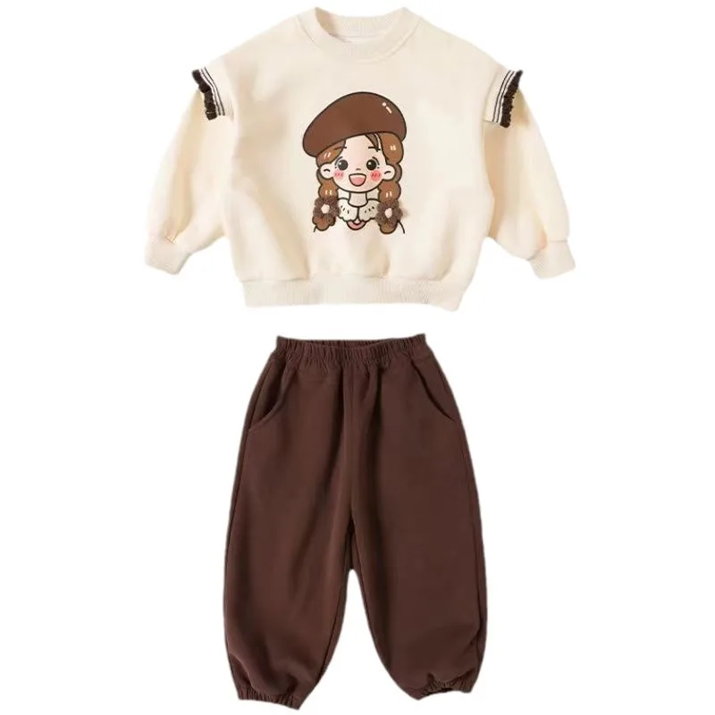 

Sets for Children Long-sleeved Top + Trousers 2-piece Set, Casual and Simple Baby Outfit Set Spring Autumn Children's Clothing