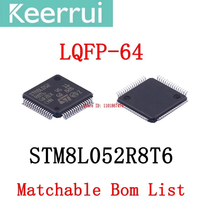 100% Brand New Original STM8L052R8T6 LQFP-64 STM8L052 R8T6 STM8L STM MCU IC Chip Matchable Bond List Table