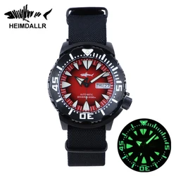 HEIMDALLR Monster Diving Watch PVD Case NH36 Automatic Mechanical AR Coating Sapphire Stainless Steel 200M C3 Luminous Men Watch