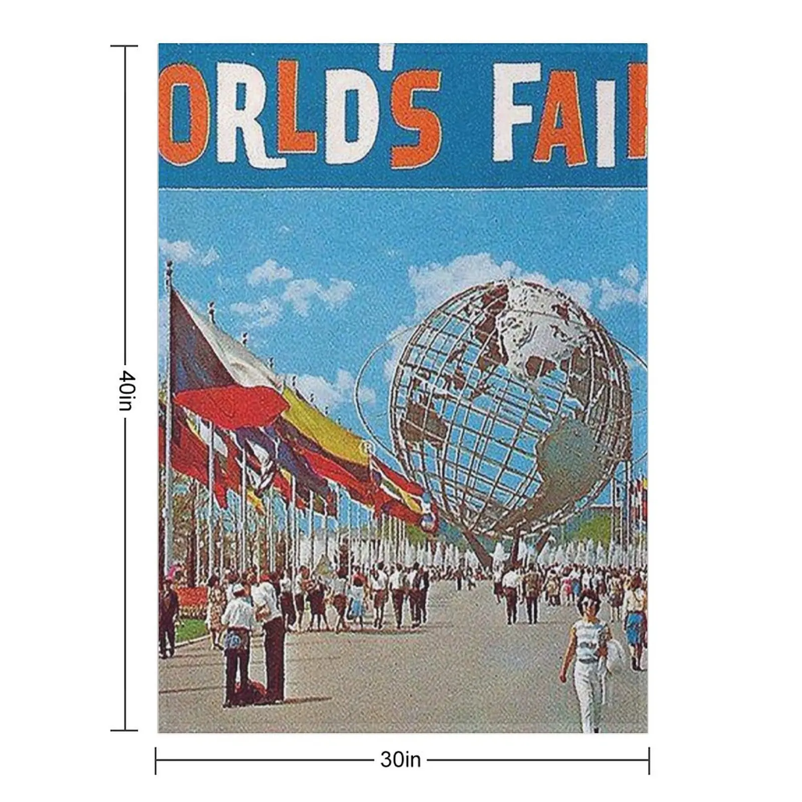 1964 new york worlds fair poster,vintage poster,unisphere,flushing meadows,nyc,vintage travel posters,mcm,mid cent Throw Blanket
