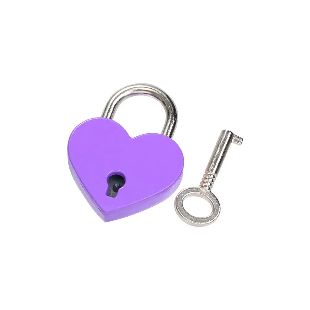 Luggage Diary Book Zinc Alloy Heart Shape with Key Travel Hardware Locks Love Heart Lock Padlock