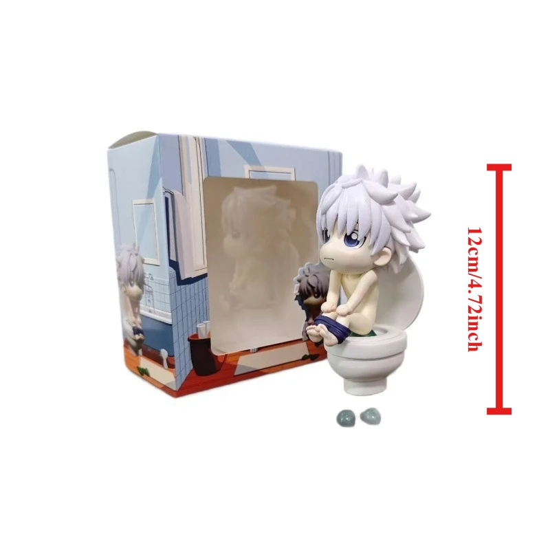 12cm HUNTER×HUNTER Figure Anime Squatting Toilet Static Scene Q Version Figure Model Boxed Desktop Ornament Gift - view 5